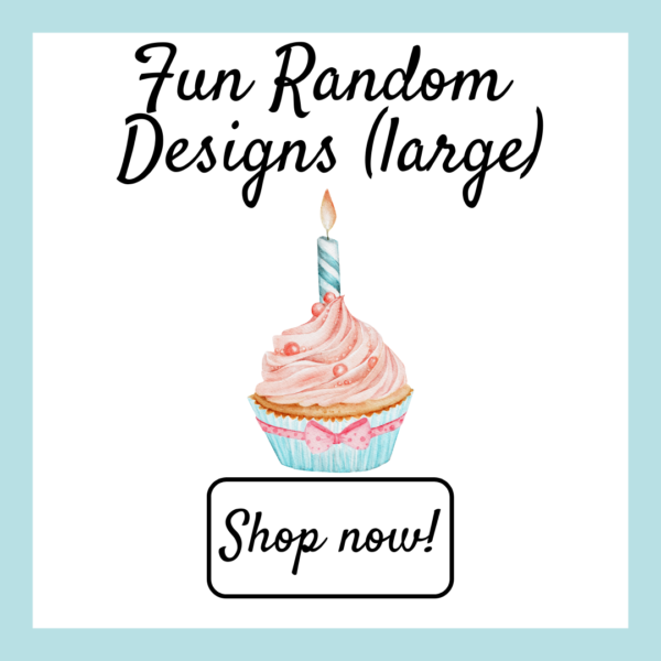 Birthday Cards with Fun Random Designs (Large Square)